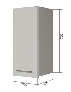 Навесной кухонный шкаф В7 30, Сатин/Антрацит в Грозном