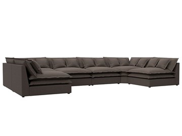 Большой П-образный диван Лига-040, Амур коричневый (рогожка) в Грозном