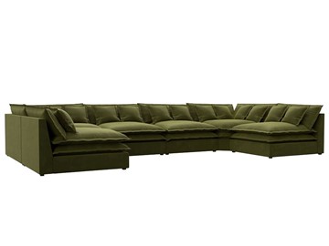 Большой П-образный диван Лига-040, Зеленый (микровельвет) в Грозном