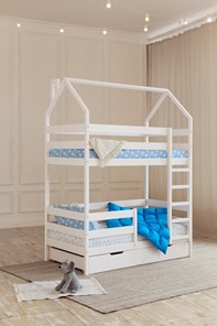 Двухэтажная детская кровать Домик с ящиками, цвет белый в Грозном - предосмотр 6