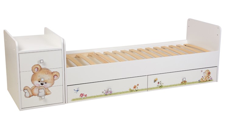 Кровать детская Фея 1100 Медвежонок Белый в Грозном - изображение 2