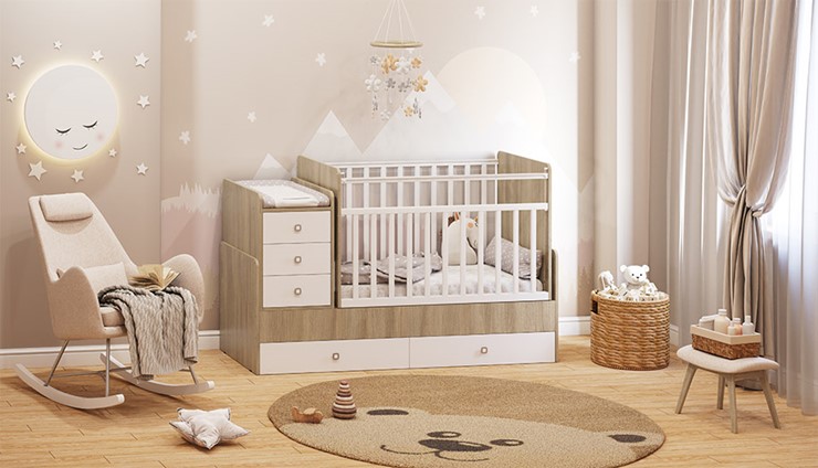 Кровать детская Фея 1100 Вяз-белый в Грозном - изображение 3