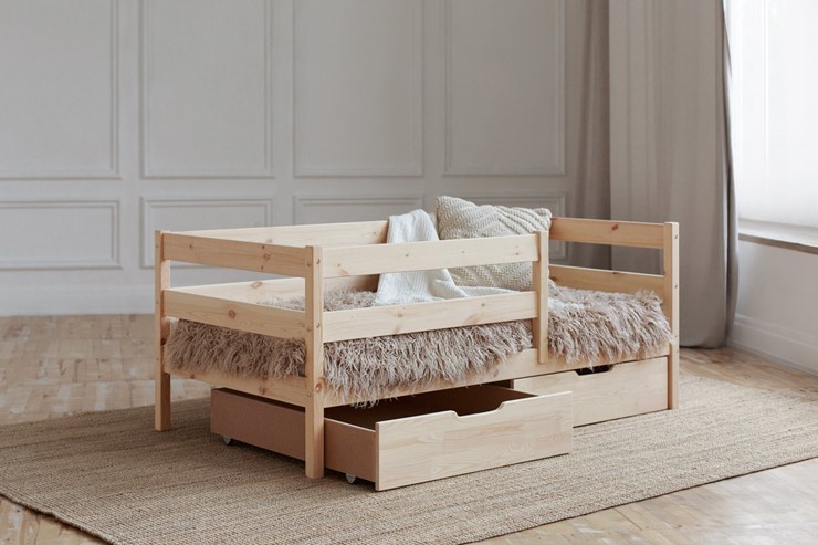 Кровать детская Софа с ящиками, без покраски в Грозном - изображение 1