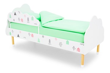 Кровать детская Stumpa Облако "Домики розовый, бирюзовый" в Грозном