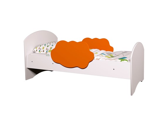 Детская кровать Тучка, корпус Белый, фасад Оранжевый в Грозном - изображение