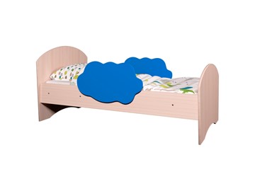 Детская кровать с бортиками Тучка, корпус Дуб млечный, фасад Синий в Грозном