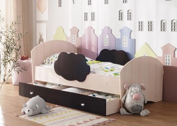 Кровать детская Тучка с ящиком, корпус Дуб млечный, фасад Венге в Грозном