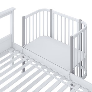 Кроватка приставная POLINI Kids Simple 120 Белый / Серый в Грозном - предосмотр 4
