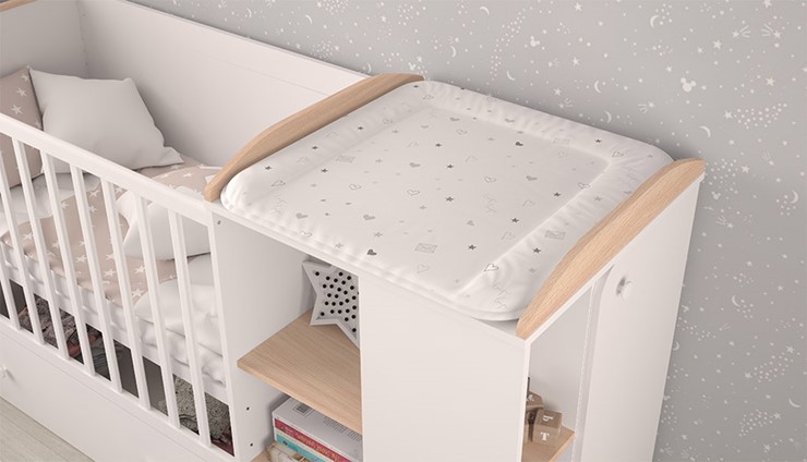 Кровать-трансформер детская с комодом POLINI Kids Ameli 800 Белый / Дуб пастельный, серия AMELI в Грозном - изображение 4