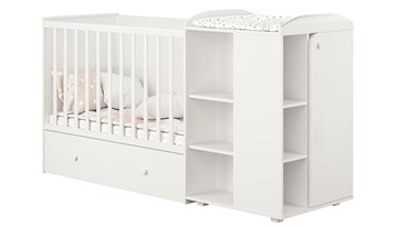 Кровать-трансформер детская с комодом POLINI Kids Ameli 800 Белый, серия AMELI в Грозном - предосмотр 1