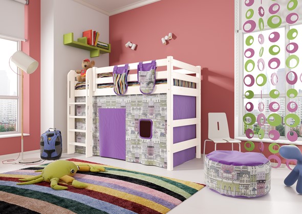 Кровать-чердак детская Соня,  Вариант 5 Белый в Грозном - изображение