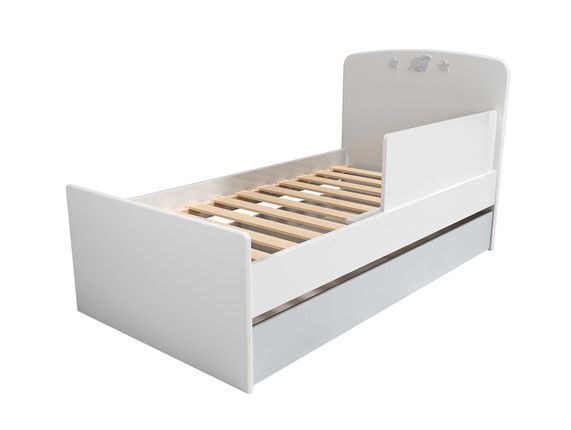 Кроватка с ящиком и ограничителем НМ 041.07 «Лилу/Слоники» в Грозном - изображение