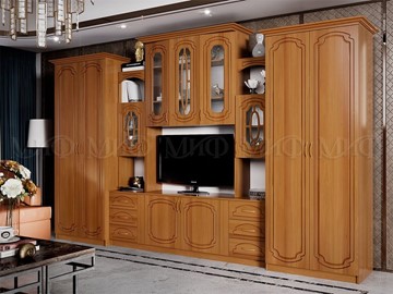 Гостиный гарнитур Альберт со шкафами, глянцевый в Грозном