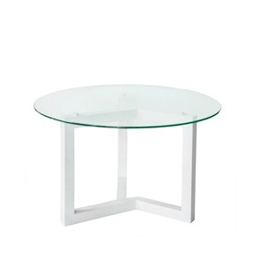 Круглый столик Оникс-8, Выбеленный дуб/Прозрачное стекло в Грозном