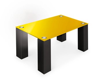 Стеклянный журнальный столик Колизей-8, черный/желтое стекло в Грозном