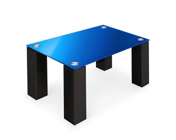 Стеклянный столик Колизей-8, черный/синее стекло в Грозном