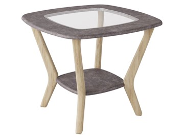 Круглый столик Мельбурн, серый бетон/дуб сонома в Грозном