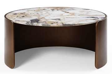 Журнальный столик CT3095CL (D90) белая керамика /бронзовый в Грозном