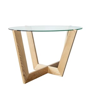 Стеклянный столик в гостиную Оникс-6, Натуральный массив/Прозрачное стекло в Грозном