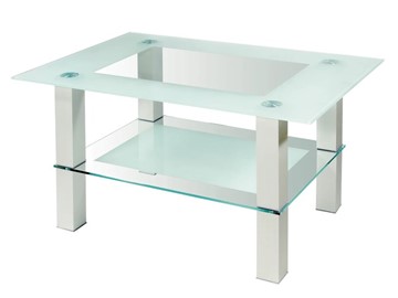 Стеклянный столик Кристалл 2 (алюминий-прозрачное) в Грозном