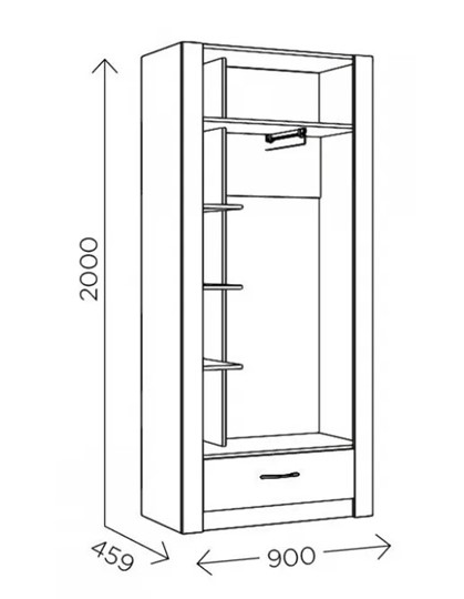Шкаф гардеробный Ева 5 М1 дуб ирландский/белый матовый в Грозном - изображение 2