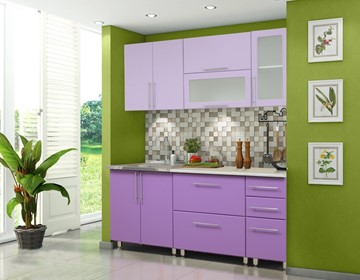 Кухонный гарнитур Мыло 224 2000х718, цвет Фиолет/Пастель фиолет в Грозном
