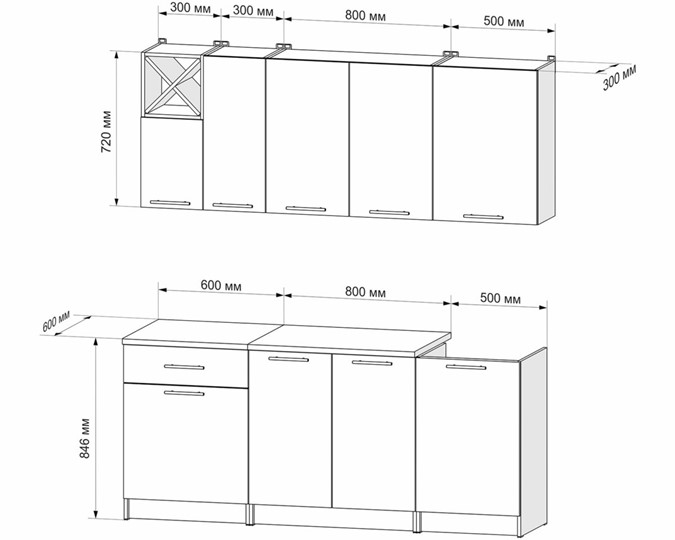 Кухонный гарнитур Глория 1,9 м (Дуб Сонома/Белый) в Грозном - изображение 2