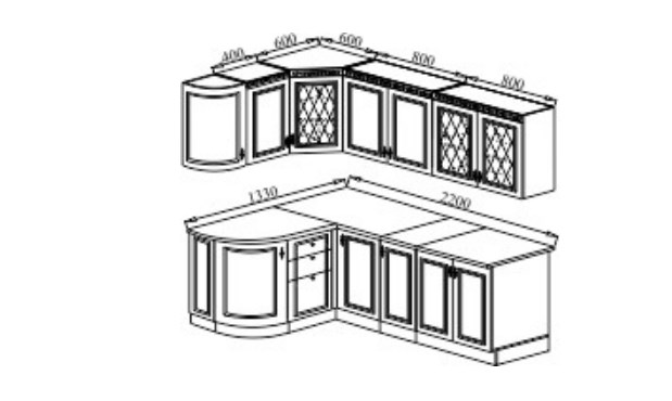 Угловой кухонный гарнитур Веста 1330х2200, цвет Сандал белый в Грозном - изображение 2