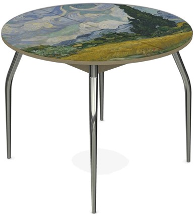 Раздвижной стол Ривьера исп. круг хром №5 (Exclusive h254/белый) в Грозном - изображение