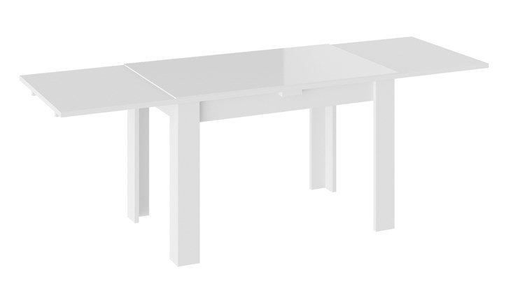 Кухонный стол раздвижной Норман тип 1, цвет Белый/Стекло белый глянец в Грозном - изображение 1