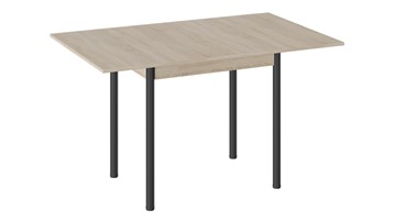 Кухонный стол раскладной Родос тип 2 с опорой d40 (Черный муар/Дуб Сонома) в Грозном - предосмотр 1