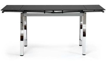 Обеденный раздвижной стол CAMPANA ( mod. 346 ) металл/стекло 70x110/170x76, хром/черный арт.11413 в Грозном
