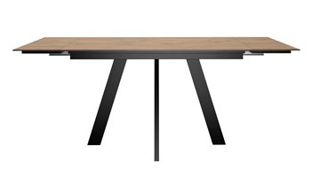 Кухонный стол раскладной DikLine DM120 Дуб галифакс / опоры черные в Грозном - предосмотр 1