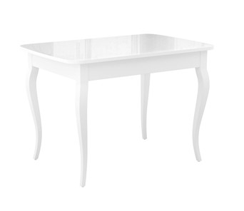 Кухонный раздвижной стол Dikline M110 Белый/стекло белое глянец/ножки MC белые в Грозном