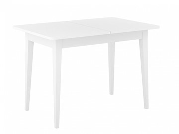 Кухонный стол раздвижной Dikline M110 Белый/стекло белое сатин/ножки MM белые в Грозном