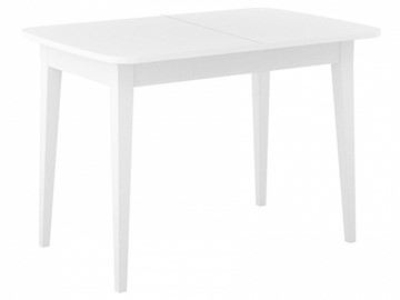 Кухонный раздвижной стол Dikline M120 Белый/стекло белое сатин/ножки MM белые в Грозном