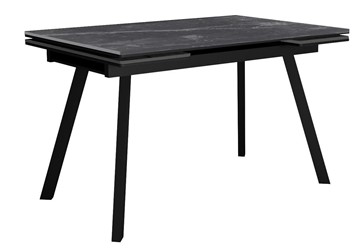 Кухонный стол раздвижной DikLine SKA125 Керамика Серый мрамор/подстолье черное/опоры черные (2 уп.) в Грозном