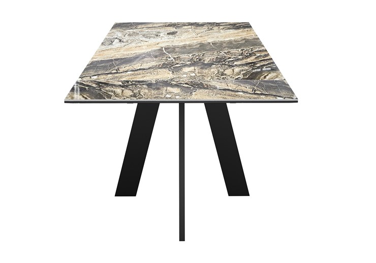 Стол раздвижной DikLine SKM120 Керамика Amadeus/подстолье черное/опоры черные в Грозном - изображение 1