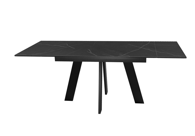 Стол раздвижной DikLine SKM140 Керамика Черный мрамор/подстолье черное/опоры черные (2 уп.) в Грозном - изображение 3