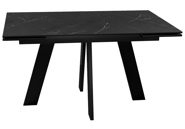 Стол раздвижной DikLine SKM140 Керамика Черный мрамор/подстолье черное/опоры черные (2 уп.) в Грозном - изображение 2