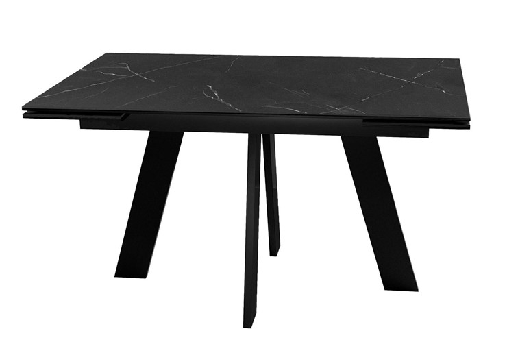 Стол раздвижной DikLine SKM140 Керамика Черный мрамор/подстолье черное/опоры черные (2 уп.) в Грозном - изображение 5