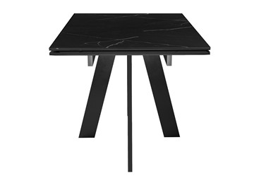 Стол раздвижной DikLine SKM140 Керамика Черный мрамор/подстолье черное/опоры черные (2 уп.) в Грозном - предосмотр 1