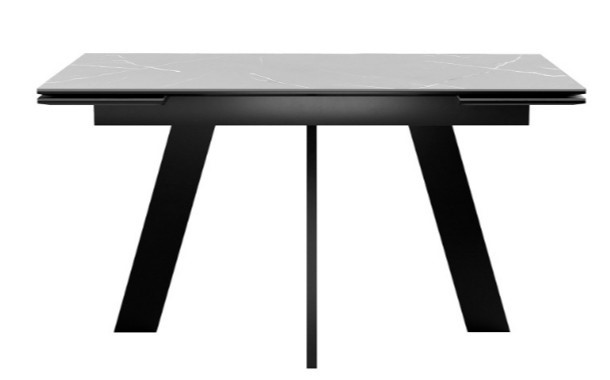 Стол раздвижной DikLine SKM140 Керамика серый мрамор/подстолье черное/опоры черные (2 уп.) в Грозном - изображение 3
