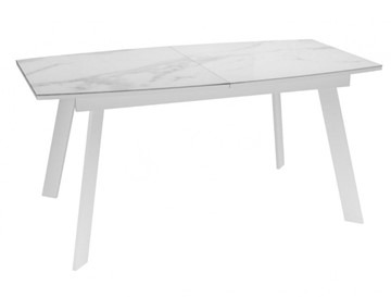 Раздвижной стол Dikline XLS160 мрамор белый глянец/ножки белые в Грозном - предосмотр