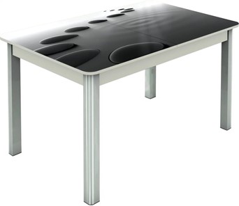 Кухонный раздвижной стол Гамбург исп.1 ноги метал. крашеные №23, Фотопечать (Текстура №39) в Грозном