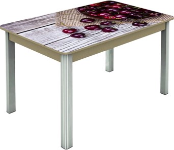 Кухонный стол раскладной Гамбург исп.2 ноги метал. крашеные №23, Фотопечать (Фрукты №29) в Грозном