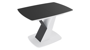 Кухонный раскладной стол Гарда тип 1, цвет Белый/Стекло матовое черный графит в Грозном