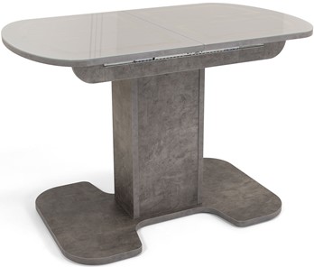 Кухонный стол раскладной Киото-1 (ноги серый камень, серебро/серый камень) в Грозном