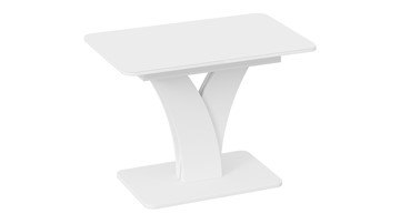 Обеденный раздвижной стол Люксембург тип 2 (Белый/Стекло белое матовое) в Грозном