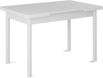 Кухонный стол раздвижной Милан-1 EVO, ноги металлические белые, белый цемент в Грозном